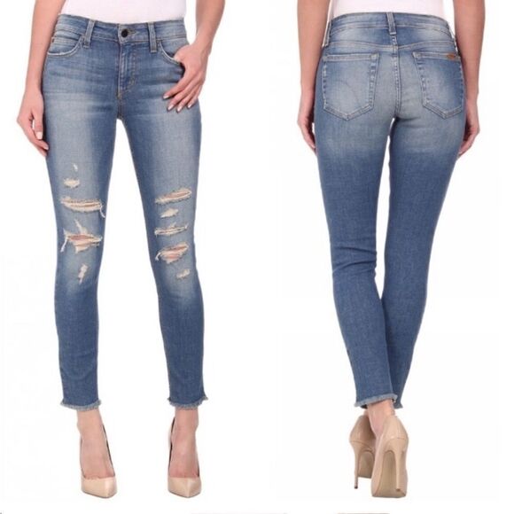 Joe's Jean Finn Skinny Ankle Distressed Jean in Gretchen - Picture 1 of 14